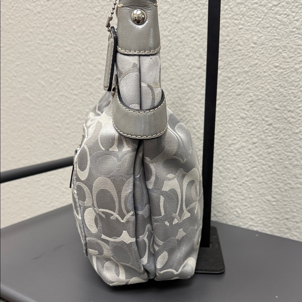 Coach Silver And Gray Scribble Monogram Medium Ho… - image 7